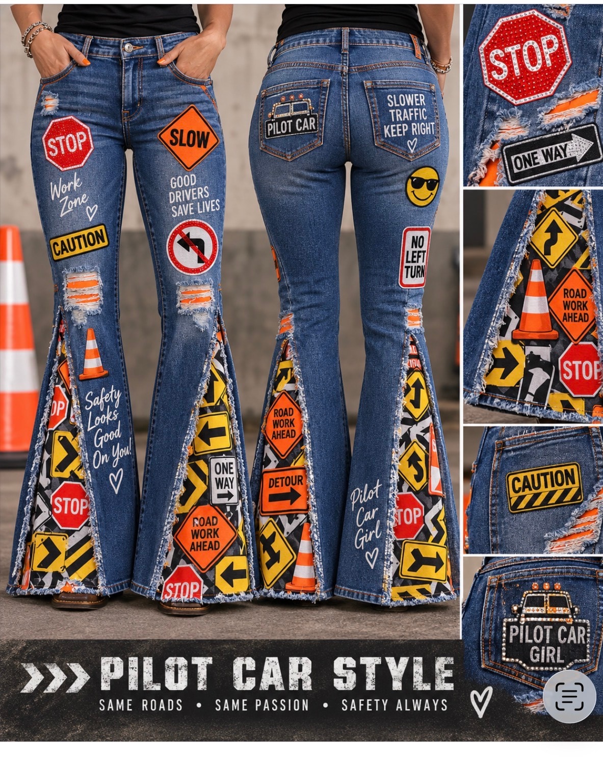 Handmade upcycled denim piece