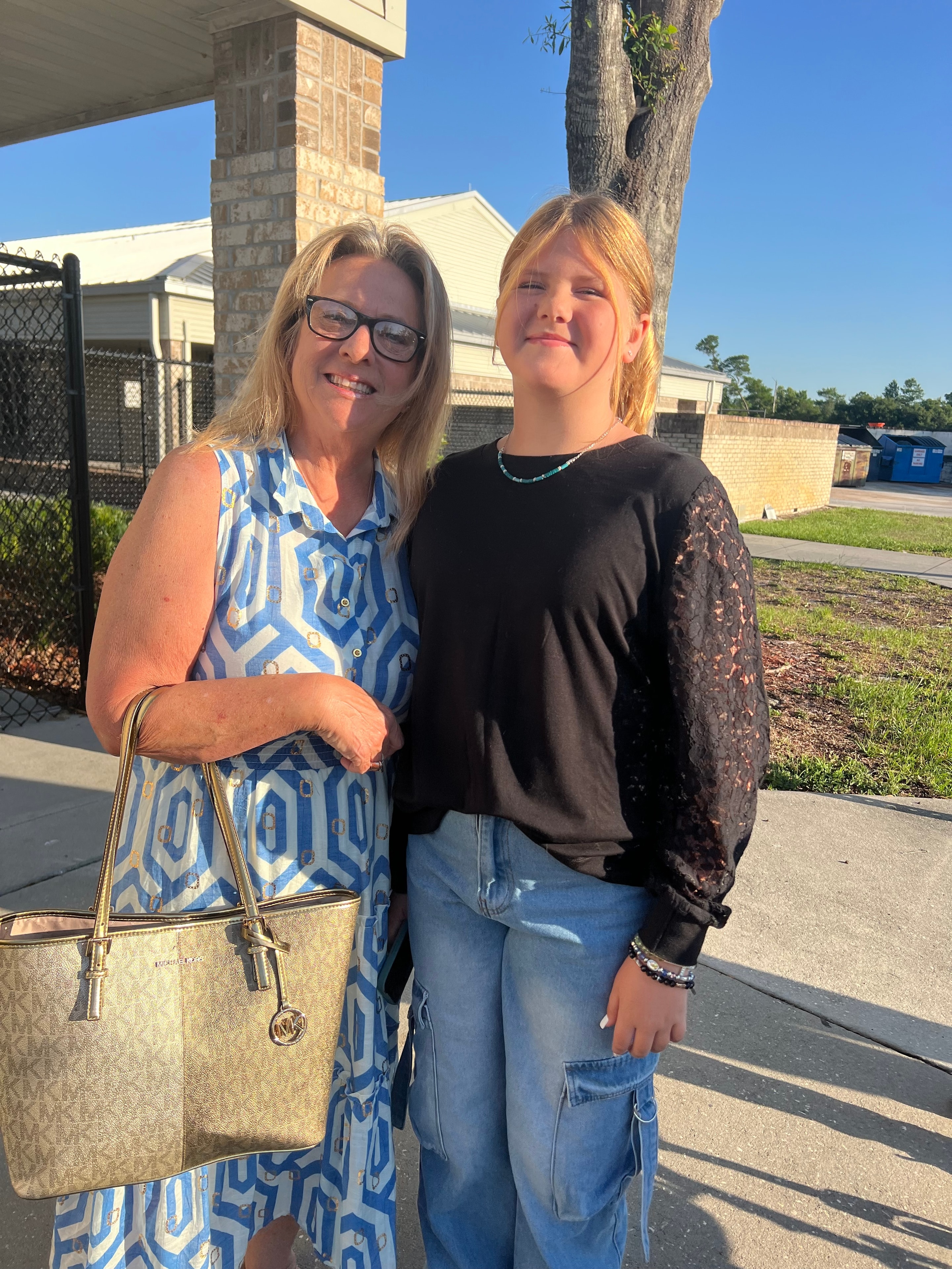 Robin and Aubrey Hattaway outdoors, the grandmother-granddaughter team behind Denim Reborn